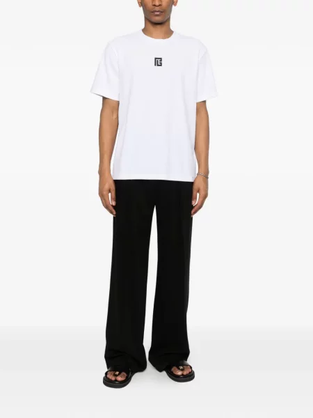 Tricou Balmain cu broderie alb