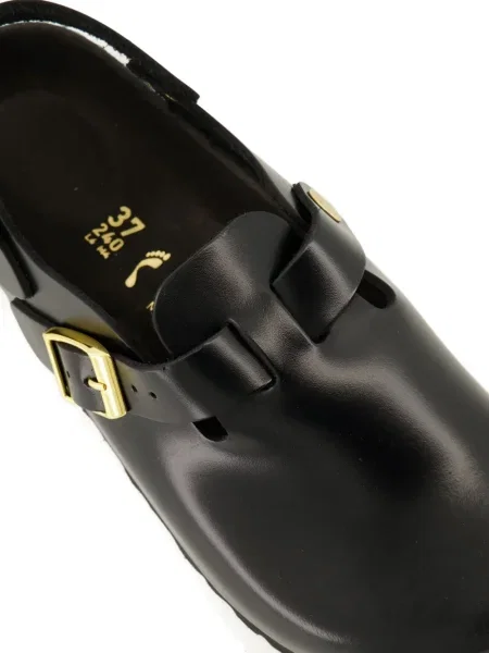 Papuci tip mules Birkenstock cu cataramă negru
