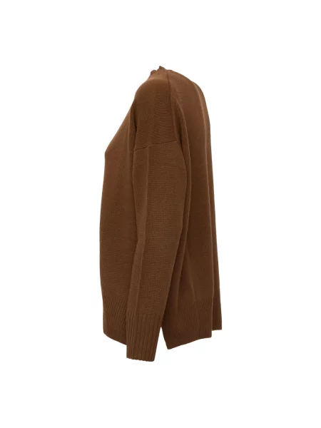 Dzianinowy sweter Allude brązowy