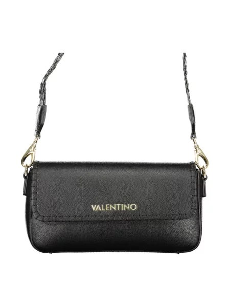 Lniana torebka crossbody Valentino czarna