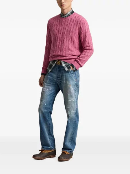 Șosete Polo Ralph Lauren cu model herringbone cu broderie plasă albastru