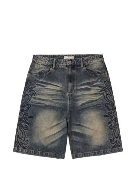 Pantaloni scurți Vale cu broderie albastru