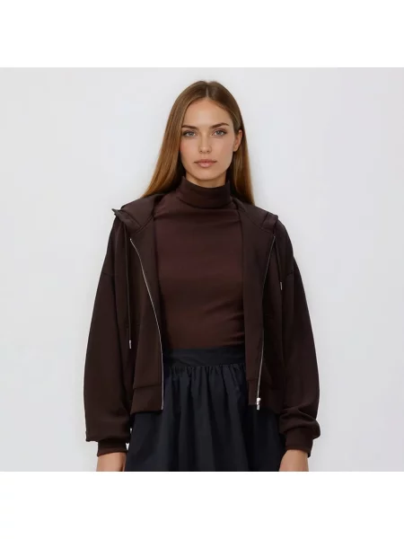 Reserved Mikina oversized tmavě hnědá