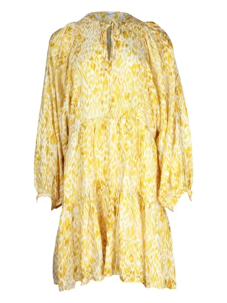 Rochie Anine Bing cu imagine cu model leopard de costum galben