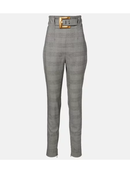 Pantaloni Balmain de lână negru