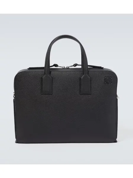 Usnjena torba Loewe črna