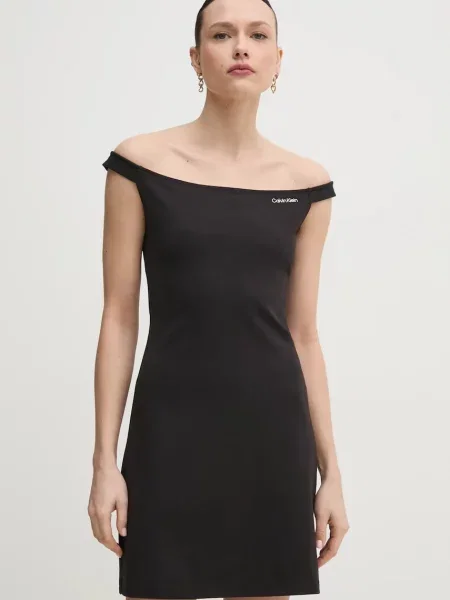 Calvin Klein Jeans sukienka mini dopasowana czarny