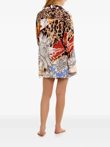 Cămașă Agua Bendita cu imagine cu model leopard negru