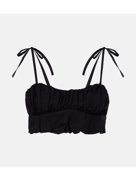 Top Faithfull cu volane negru