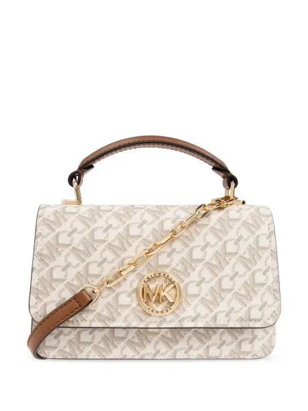 Кожена чанта Michael Michael Kors бяло