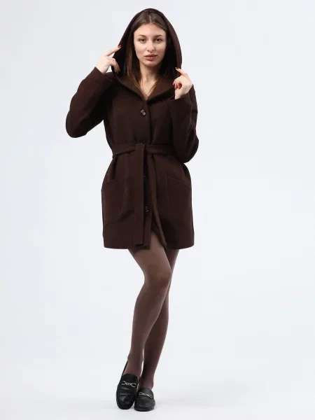 CAT ORANGE Пальто Темно-коричневий Вовна/віскоза помаранчеве