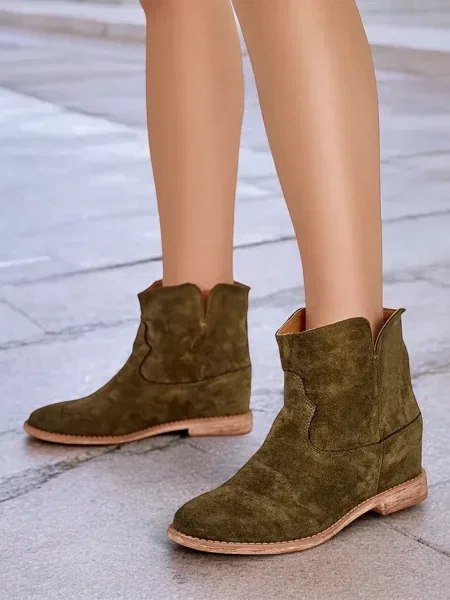 Cizme scurte Resti cu pană cowboy kaki