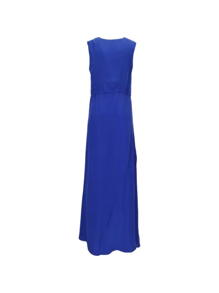 Rochie maxi P.a.r.o.s.h. de mătase cu decolteu în V albastru