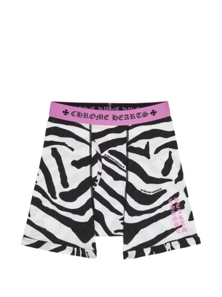 Boxeri Chrome Hearts cu imagine cu model zebră alb
