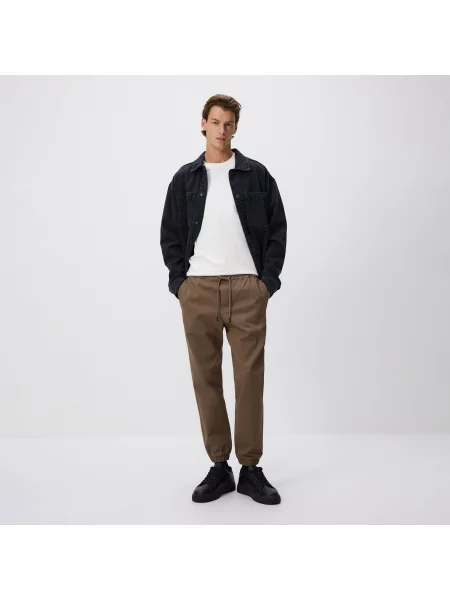 Reserved jogger kalhoty tmavě hnědá