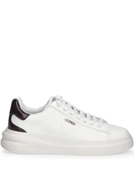 Sneakerși Guess cu șireturi din dantelă alb