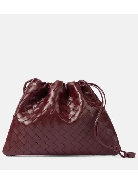 Geantă plic Bottega Veneta din piele bordo