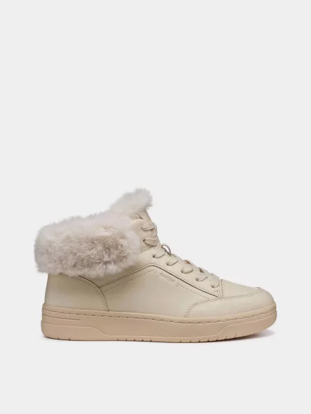 Кожаные кеды Geox бежевые