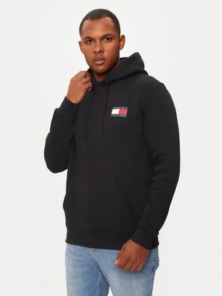 Tommy Jeans Majica dugih rukava Essential crna