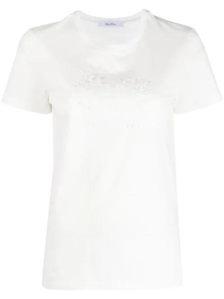 Tricou Max Mara cu broderie alb