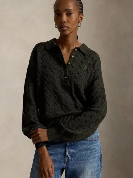 Polo Ralph Lauren pulover pentru femei din lână verde