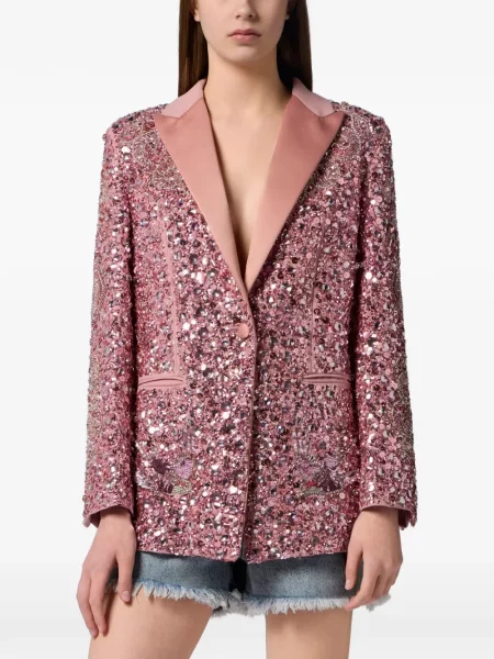 Sacou Philipp Plein cu paiete roz
