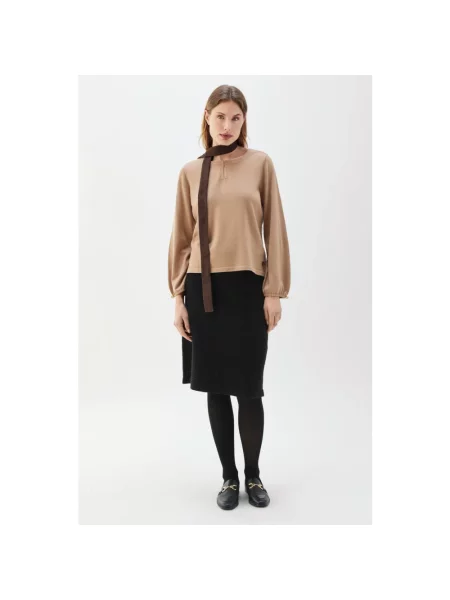 Sweter Busnel wełniany brązowy