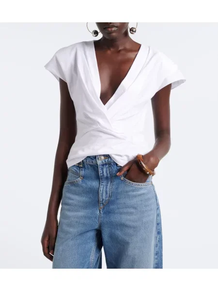 Top Isabel Marant din jerseu alb