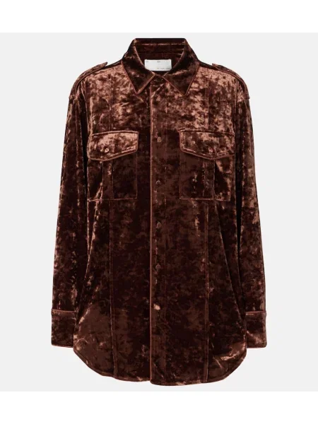 Aksamitny top Xu Zhi brązowy