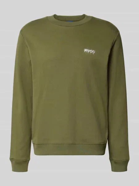 Bluza o kroju regular fit z czystej bawełny model Nodacrew' Hugo Blue oliwkowa