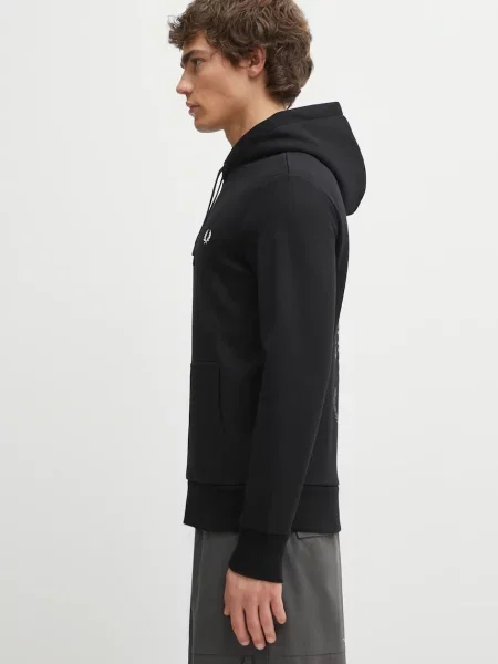 Bluza z kapturem Fred Perry z kapturem z logo czarna