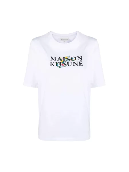 Koszulka Maison Kitsune z nadrukiem biała