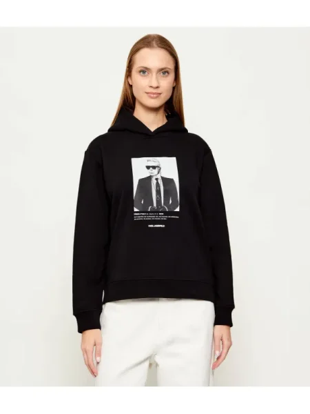 Karl Lagerfeld Hanorac portrait negru