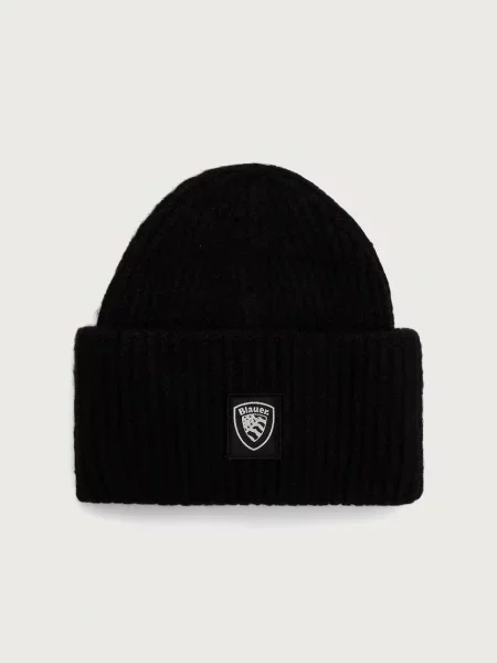 Blauer căciulă de bărbați cu amestec de lână negru