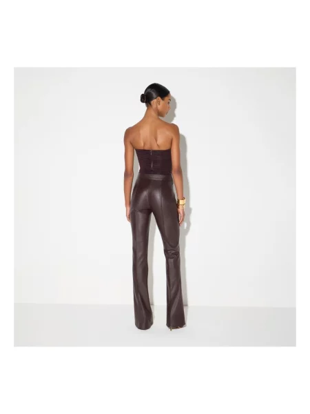 Pantaloni Elisabetta Franchi din piele maro