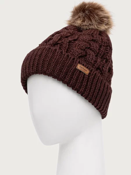 Barbour căciulă cu pompon pentru femei maro