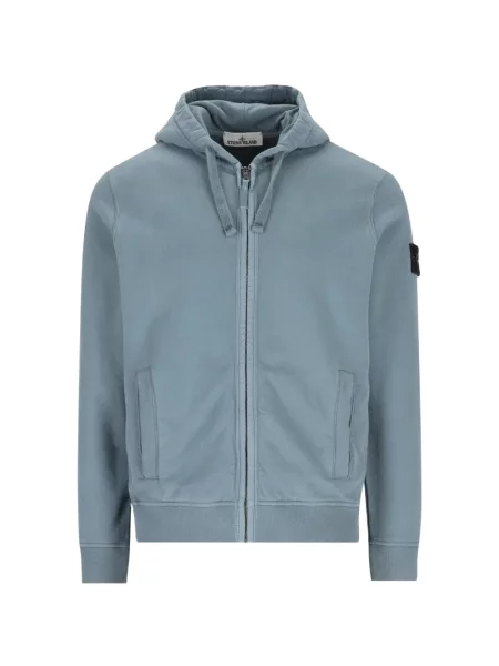 Hanorac din fleece Stone Island din fleece cu strasuri albastru