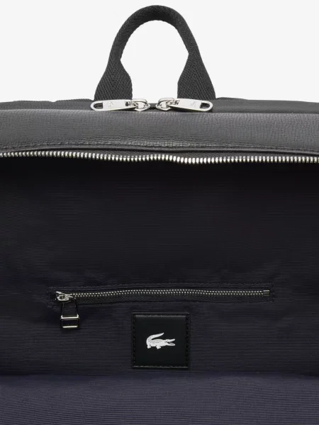 Кожаный рюкзак Lacoste черный