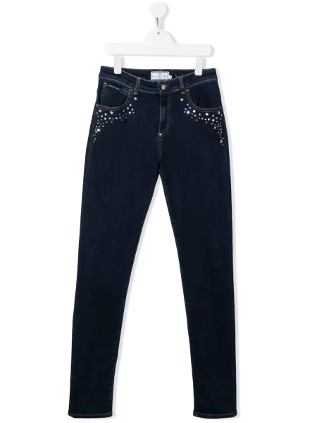 Jeansy dziecięce Philipp Plein niebieskie