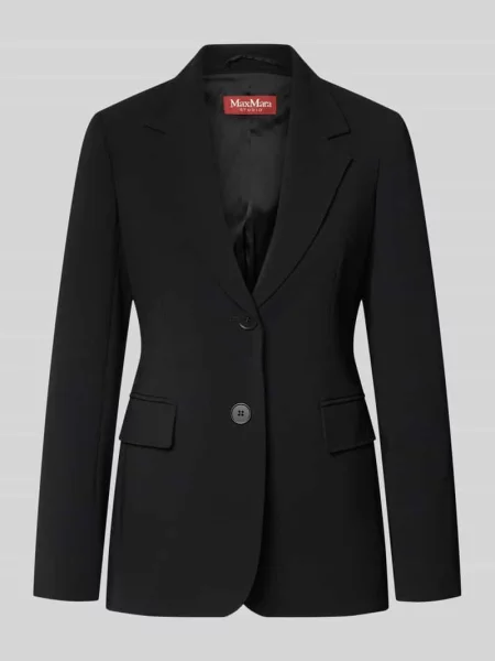 Długi żakiet o kroju slim fit z kołnierzem z połami model LINZ' Max Mara Studio czarna