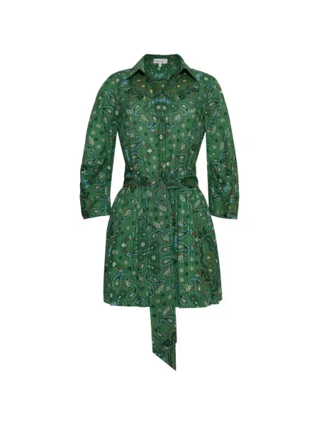Rochie tip cămașă Cara Cara cu imagine cu model paisley verde