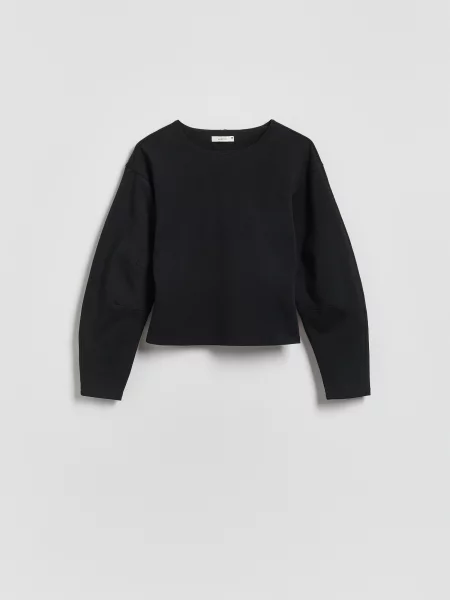 Reserved Гладкий світшот чорний