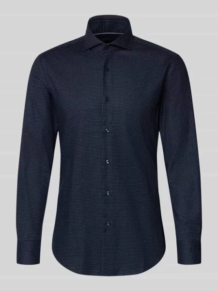 Koszula biznesowa o kroju slim fit z mieszanka bawełny model H-HANK-SP' Boss granatowa