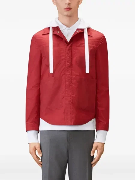 Geacă Thom Browne cu glugă roșu