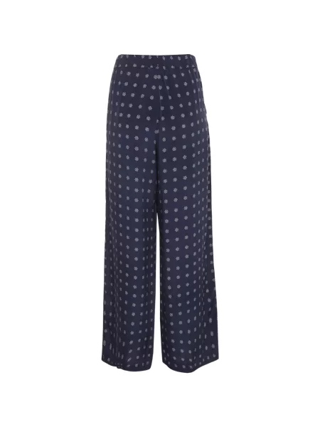 Pantaloni Weekend Max Mara de mătase cu imagine albastru