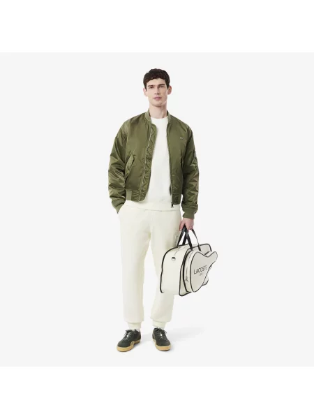 Lacoste Spodnie Dresowe Double Face Piqué biały