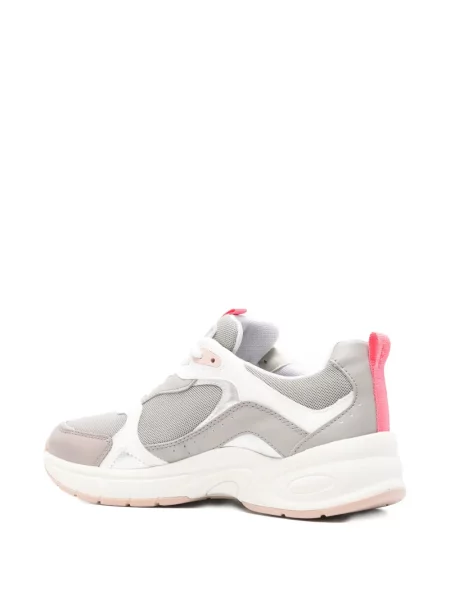 Sneakerși Geox cu șireturi din dantelă gri