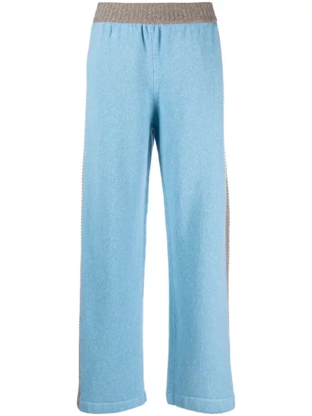 Pantaloni Barrie din cașmir albastru