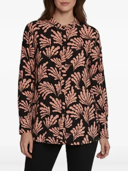 Bluză Dvf Diane Von Furstenberg de mătase cu imagine negru