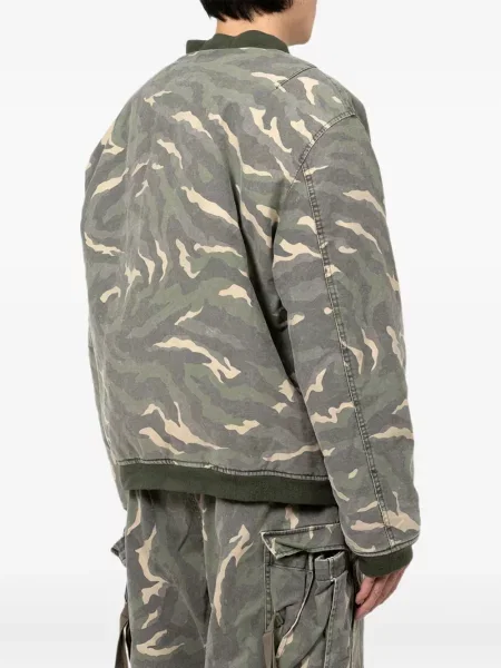 Geacă bomber Kamiya cu model camuflaj verde